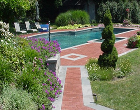 Blue Thermal Finish Pool & Spa Coping, Blue Thermal Border & Accent Bands