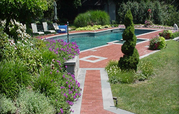 Blue Thermal Finish Pool & Spa Coping, Blue Thermal Border & Accent Bands